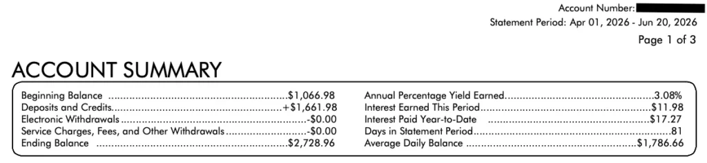 Bank statement